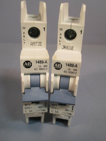 Allen Bradley Circuit Breaker (Lot of 2) 5 Amp Single Pole 5A Ser. A 1489A1C050