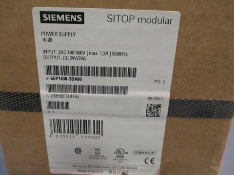 Siemens Sitop Modular Power Supply 3AC 400500V 6EP14363BA00 SEALED
