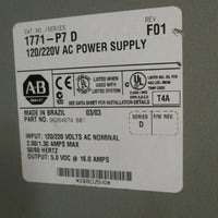 Allen Bradley 120/220V AC Power Supply Module Series D 1771-P7