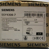 Siemens 5SY43067 Miniature Circuit Breaker 3 Pole 400v 1699223