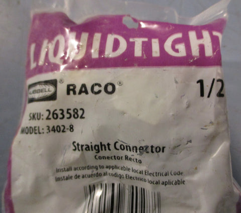 Hubbell Raco 34028 Straight Connector Liquid Tight 1/2" (Lot of 12)