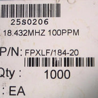 Fox Elec Plastic Encased SMD Crystal, 18.432MHz, 100ppm, reel of 483 FPXLF18420