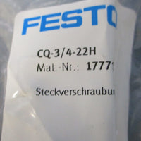 (Lot of 11) Festo CQ-3/4-22H Push In Fitting 177711 17mm, -0.95 bar…15 bar