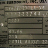 Sew Eurodrive KT67TDT90L4-KS Gearmotor DFT90L4-KS 60.66:1 2 HP 1720 RPM NOS