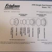 Fristam Pumps 1802601253 Seal Kit 758 Single Seal Kit C/C/FFKM