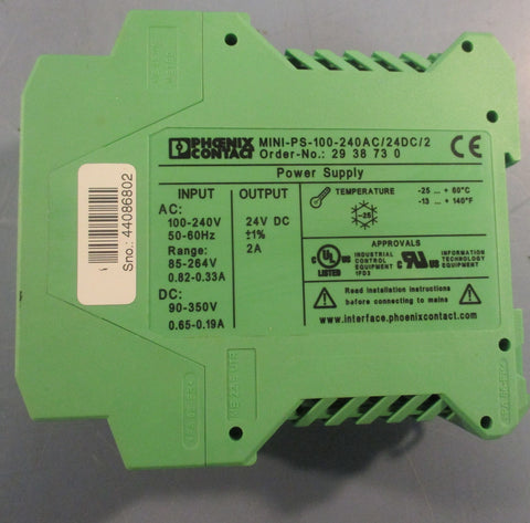 Phoenix Contact MINIPS100240AC/24DC/2 Power Supply 5060Hz 13…+140°F