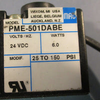Mac Valves PME-501DABE Solenoid Valve Coil 25-150PSI 24VDC 6W