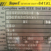 Baldor Reliance CECP83581T-4 Severe Duty 841XL Motor 1HP 1770RPM 7/8" Shaft Dia