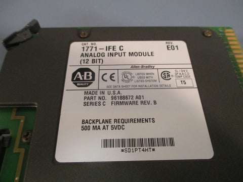 AllenBradley Analog Input Module (12 Bit) Series C 1771IFE