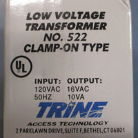 (Lot of 4) Trine Low Voltage Transformer No. 522 ClampOn 120VAC In, 16VAC 10VA