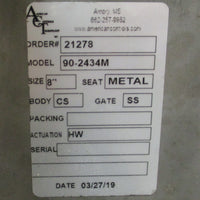 American Controls Technology 902434M Square Stainless Gate Valve 7 x 7"