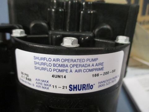 SHURFLO 166-200-56 Diaphragm Pump/Air Operated Pump 4.1 Bar 60psi 4UN14