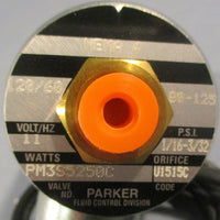 Parker PM3S5250AB6B6J Solenoid Valve 120/60V 80125psi 11W 1/163/32 Orifice