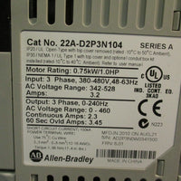 AllenBradley 22AD2P3N104 PowerFlex 4 General Purpose AC Drive 3PH 0.75kW/1.0HP