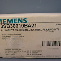 Siemens 3SB36010BA21 Red Push Button w/2 Pole Contact Block NEW