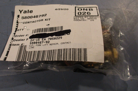 Yale Forklift Contactor Replacement Contact Kit 580046792