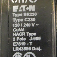 Eaton BR230 Circuit Breaker 2 Pole 30A 120/240VAC Type C230 (Lot of 2)
