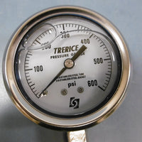 Trerice D83LFSS2.5" D83LFSS2502LA160 Pressure Gauge 0-600 Psi