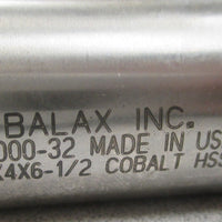 Balax INC. End Mill Cutter, 1"x1"x4"x6.5", Cobalt HSS, BX100032, USA