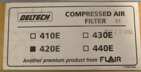 Deltech 420E Compressed Air Filter Factory Sealed New Old Stock