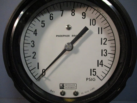 WEKSLER INSTRUMENTS PRESSURE GAUGE 015 PSIG BA1