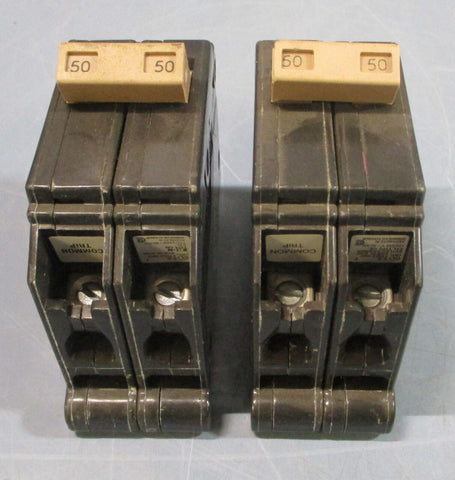 (Lot of 2) Cutler Hammer CH250 Circuit Breaker 2-Pole, 120/240VAC, 50A