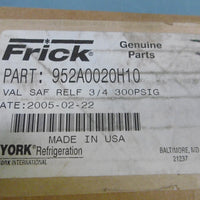 Frick 952A0020H10 Safety Valve Relief 300 Psi 3/4"