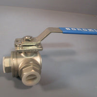 Bonomi Ball Valve 3/4 In 3Way Hand Operated CF8M 1000 WOG BV3IGTF0751A