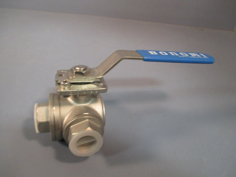 Bonomi Ball Valve 3/4 In 3Way Hand Operated CF8M 1000 WOG BV3IGTF0751A
