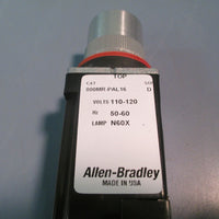 ALLEN BRADLEY SMALL ROUND ILLUMINATED PUSH BUTTON GREEN LED 800MRPAL16GA SER. D