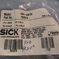 SICK Proximity Sensor w/Cable KD4SIM125 7020678