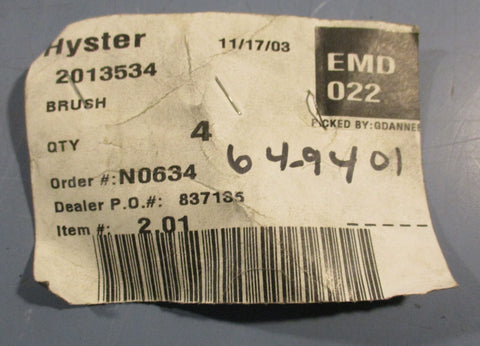 Hyster 2013534 Genuine Electric Forklift Motor Brush lot of 4