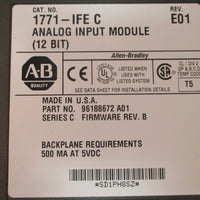 Allen Bradley 1771IFE C Rev. E01 Analog Input Module (12 Bit) Series C
