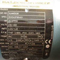 Baldor VUHM3538 Industrial Motor 0.5Hp/.37KW 1740 Rpm 3Ph 60Hz 56C TEFC 230/460V