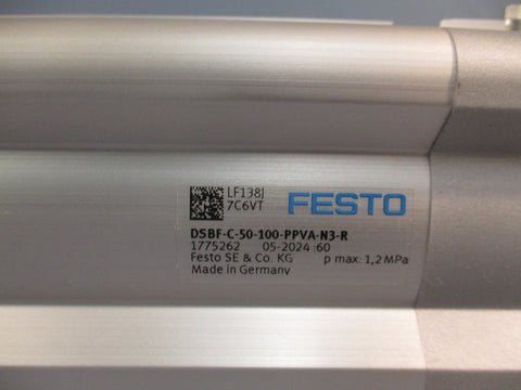 FESTO DSBFC50100PPVAN3R 1775262 DBL Acting Standard Base Pnuematic Cylinder