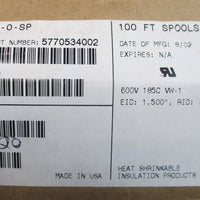 Raychem RT555-1-1/2-0-SP 80+ Ft Crosslinked Fluoropolymer Heat Shrink Tube New