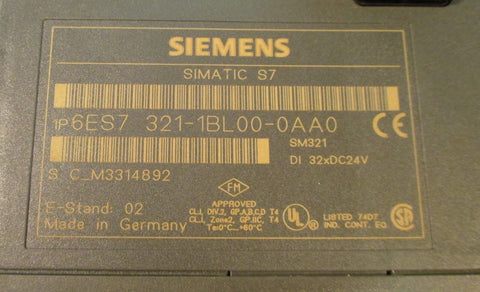 Siemens 6ES7 321-1BL00-0AA0 Digital Input Module Simatic S7 SM321 Used