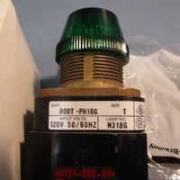 Allen Bradley 800TPH16G Series T Green LED Pilot Light, 120V