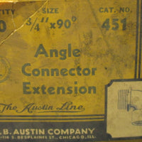 Box of 10 Austin Line 3/4" x 90° Cat. No. 451 Angle Connector Extension New