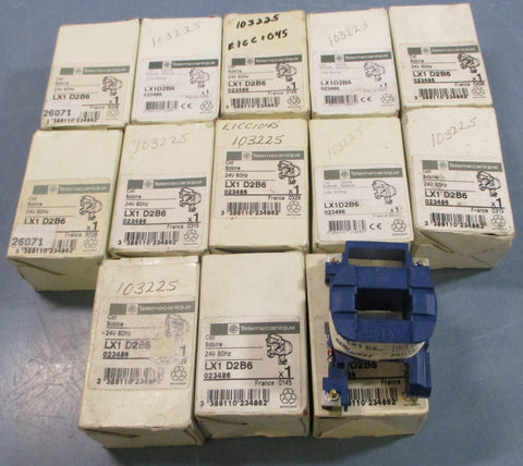 (Lot of 13) Schneider Electric Telemecanique LX1D2B6 Coil 24V 60Hz 023486