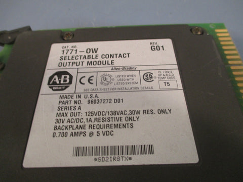 AllenBradley Selectable Contact Output Module 1771OW