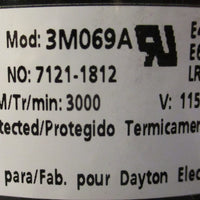 Dayton 3M069A Electric Motor 3000RPM 1/20HP 115V 1PH 5/16" Shaft Dia NOS