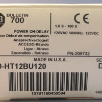 Allen Bradley 700-HT12BU120 Time Delay Relay 120VAC/DC Input 1.0 S - 100 S