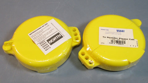 Lot of 2 North VSafe VS04Y Yellow Valve Lock Lockout 2.55" NIB