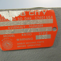 Hub City 022022129384 Worm Gear Reducer 30:1 Ratio Model 384 Style A