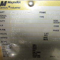 Magnatek Century CJB5S Vector Drive 10 HP Motor 637350940 1725RPM 13/8" Shaft