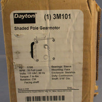 Dayton 3M101 Shaded Pole Gearmotor HGM-4035-1 1/100HP 115VAC 5/16" Shaft Dia