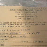 Triangle Package Machinery 9079009-30 Circuit Board Rev.14 12" Length