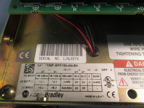 Allen Bradley Variable Frequency Drive Ser. A Cat# 1336FBRF150ANEN