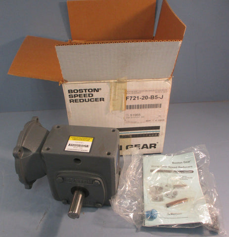 Boston Gear F721-20-B5-J Gear Reducer 20:1 Ratio 1.4 Input HP 1" Shaft Dia